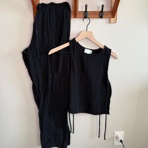 ASOS Black Gauze Tank Top and Pants Set Size US6